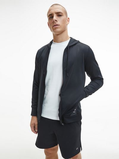 Calvin Klein Ruhák HU390684 | Calvin Klein Zip Up Férfi Kapucnis Pulóver Fekete
